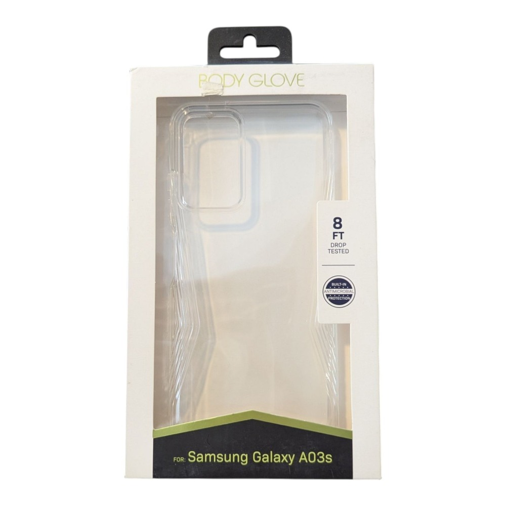 D1. Body Glove Transparent Grip Clear Case for Samsung Galaxy A03s - Clear